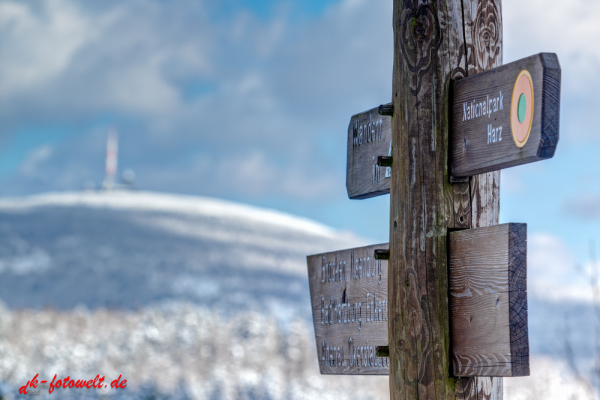 Der Brocken Harz Gipfel im Winter