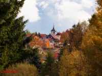 Blick nach Straßberg im Herbst