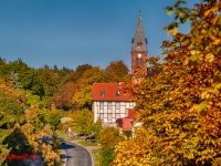 Blick zur Kirche in Friedrichsbrunn Harz