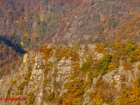 Blick in das Bodetal vom Hexentanzplatz mit herbstlicher laubfärbung