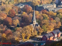 Blick in das Bodetal vom Hexentanzplatz mit herbstlicher laubfärbung