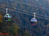 Blick in das Bodetal vom Hexentanzplatz mit herbstlicher laubfärbung