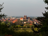 Blick auf das Schloss und die Stiftskirche von Quedlinburg