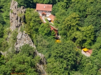 Blick auf die Gaststätte Königsruh im Hirschgrund