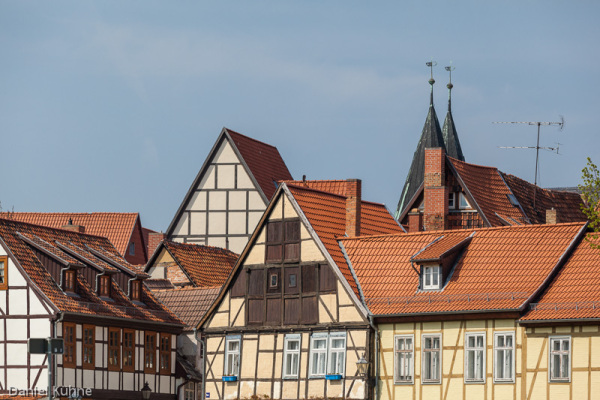 Welterbestadt Quedlinburg Fachwerkfassen im Stadtkern