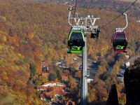 Blick in das Bodetal vom Hexentanzplatz mit herbstlicher laubfärbung