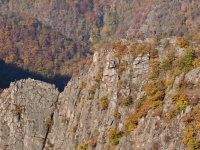 Blick in das Bodetal vom Hexentanzplatz mit herbstlicher laubfärbung