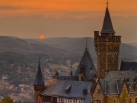 Schloss Wernigerode Harz im Sonnenuntergang-5