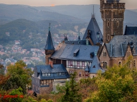 Schloss Wernigerode Harz im Sonnenuntergang-6