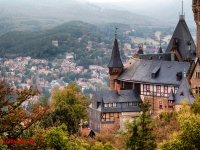 Schloss Wernigerode Harz im Sonnenuntergang-7