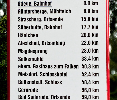 Wanderschild Selketal-Stieg