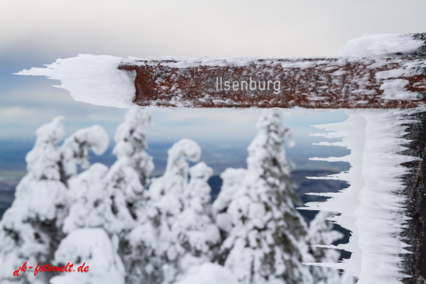 Blick vom Brocken Beschilderung Wanderweg