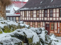 Welterbestadt Quedlinburg im Winter mit Schnee Winterimpressionen_DSF8622