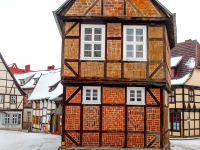 Welterbestadt Quedlinburg im Winter mit Schnee Winterimpressionen_DSF8649