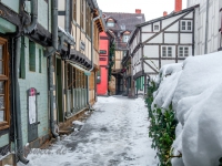 Welterbestadt Quedlinburg im Winter mit Schnee Winterimpressionen_DSF8670